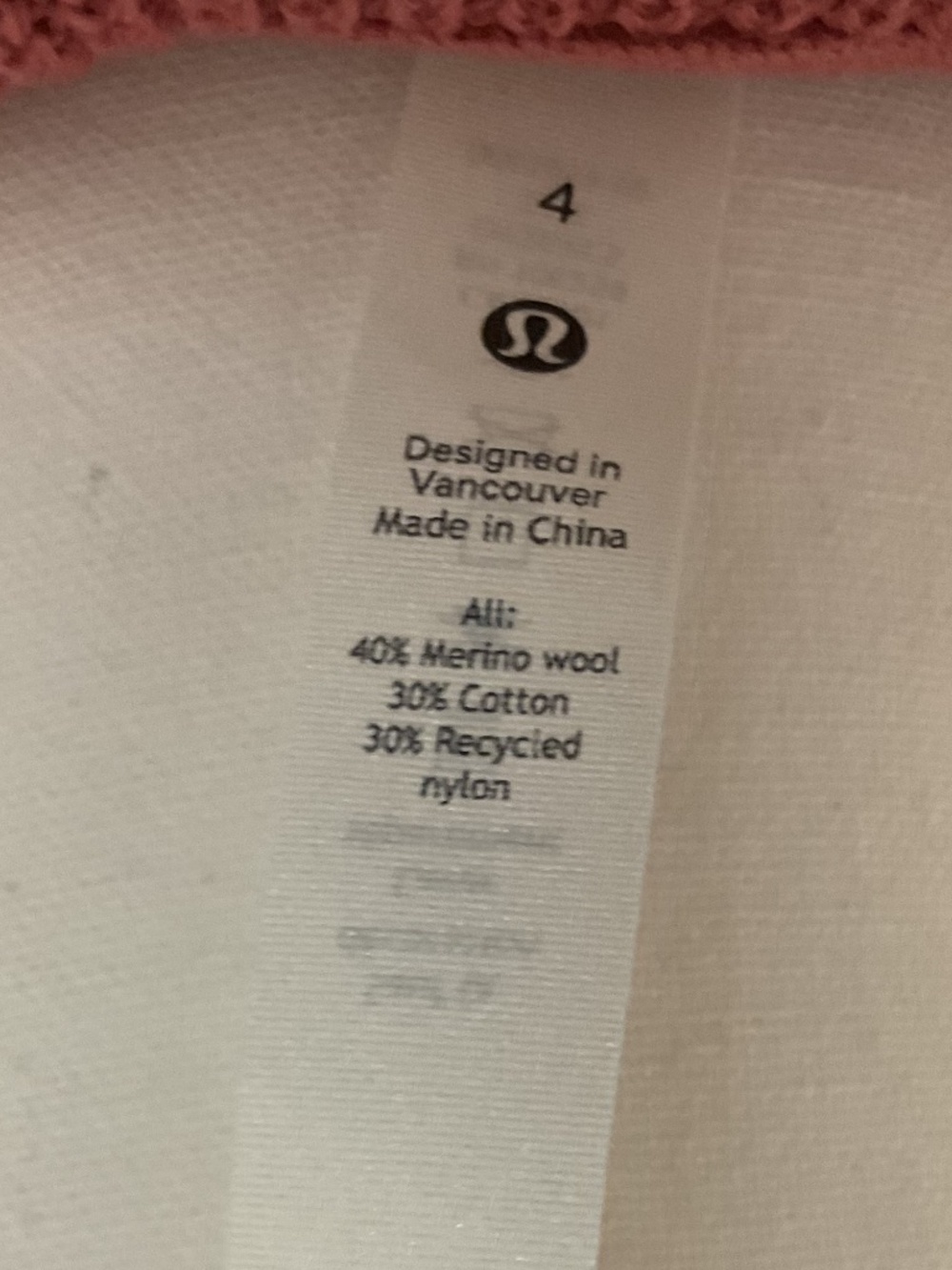 💐NWT💐 Lululemon Merino Wool-Blend Ribbed Turtleneck Brier Rose -size 4 - Picture 9 of 9